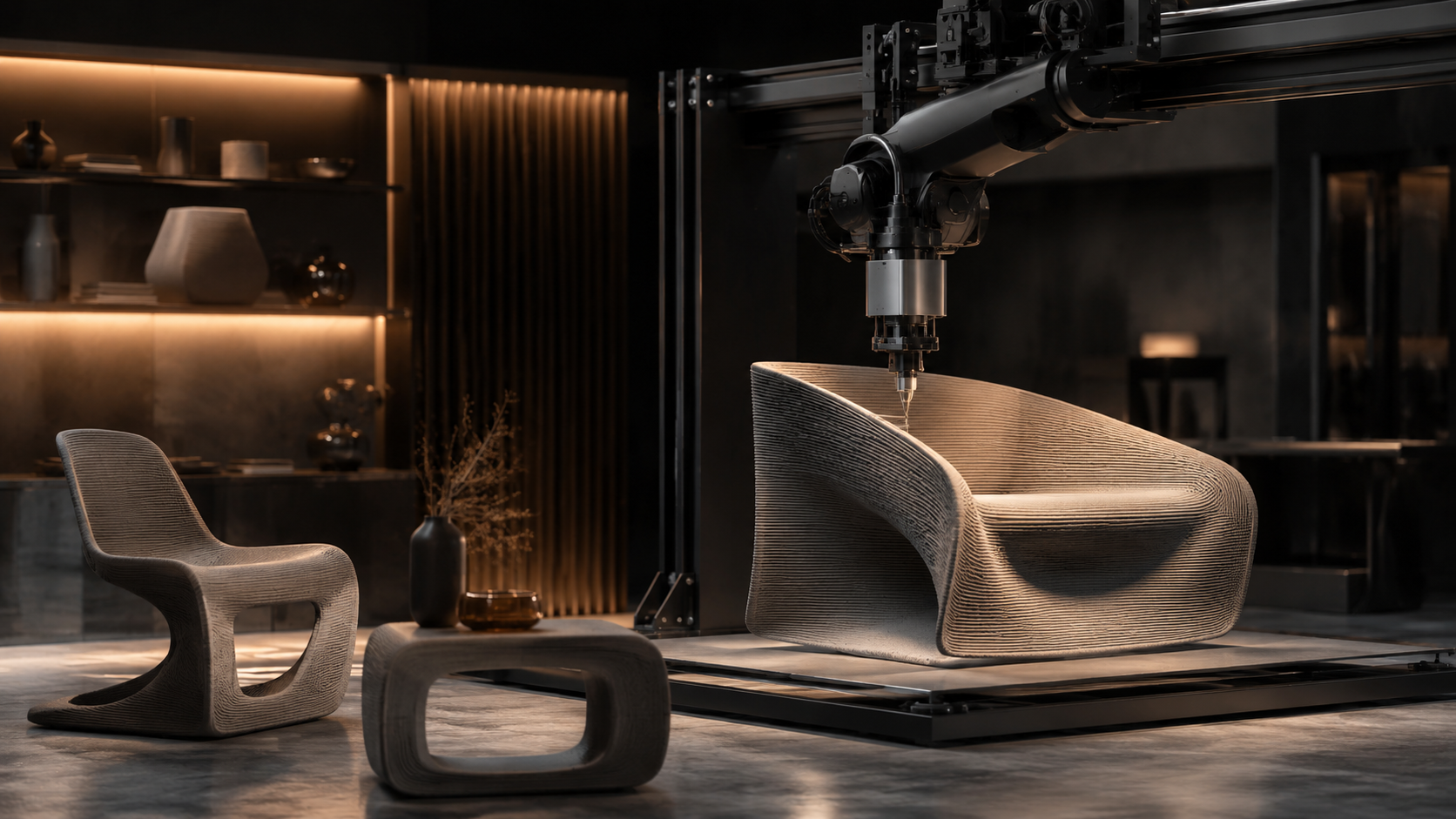 3D printed furniture design with robotic printer